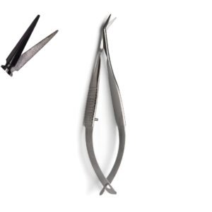 McPherson Vannas Micro Spring Dissecting Scissor, Blunt/Blunt, 45 Degree Angled, 9cm