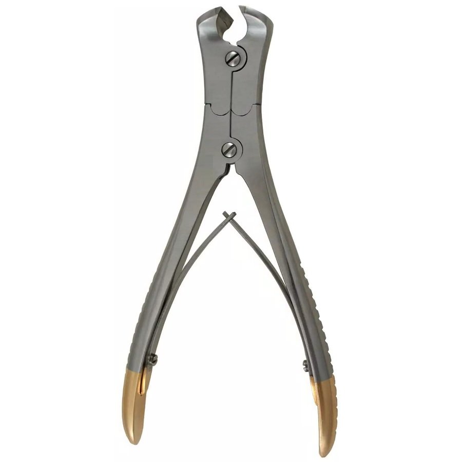 Orthopedic Extra Heavy Duty Pin and Dental K-Wire Cutter Side, Double Action, Straight, TC (Tungsten Carbine), 18cm