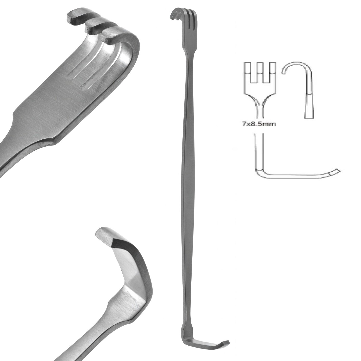 Senn Miller, Mueller (Kilner) Retractor Double Ended, Blunt, 16cm