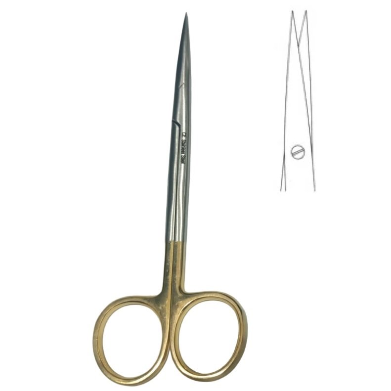 Tessier Dissecting Scissors, Straight, Sharp, Tungsten Carbide, 14.5cm