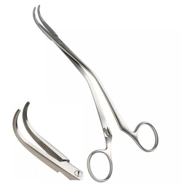 Wilson Tonsil Artery Forceps, Curved Jaws and Angled Shaft, Screw Joint, 19cm