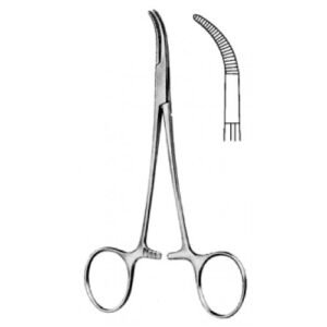 Baby Mixter Hemostatic Forceps, Full Curved, 14cm