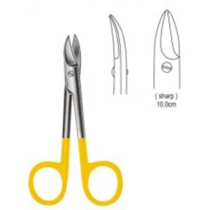 Beebee Scissors, Sharp/Sharp, Curved, Tungsten Carbide, 10cm
