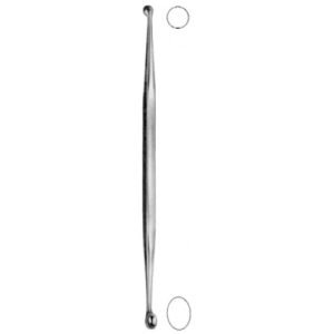 Bone Curette, Double Ended, Oval/Round, Working End 6.0mm to 6.5mm Ø Diameter, 21cm