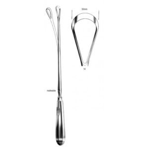 Bumm Curette, Sharp, Malleable, Fig.14, 30mm, 34cm