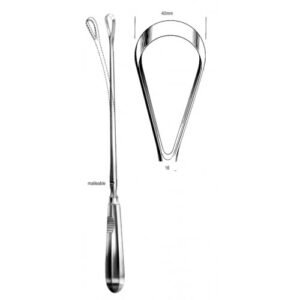 Bumm Curette, Sharp, Malleable, Fig.16, 40mm, 34cm