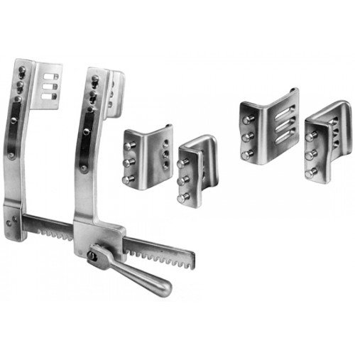 Burford Rib Spreader 47x62x260mm, 65x62x260mm Aluminium with 2 pairs of blades