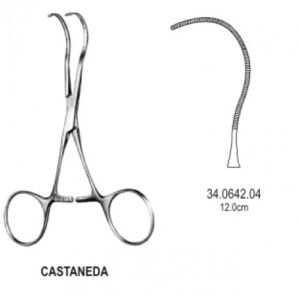 Castaneda Neonatal clamp, very Delicated Curved, 12cm