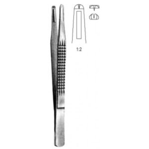 Charnley Suture Forceps with 1×2 Teeth, 18cm