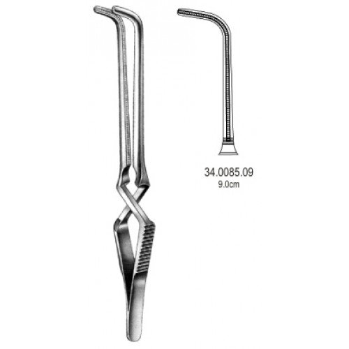 Gregory soft Atraumatic Bulldog Clamp, Angled, 9cm
