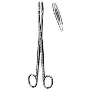 Gross Maier Dressing Forceps, Curved, Serrated Jaws, 16cm