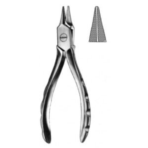 Hackstock Nose Plier Serrated Jaws with Groove, 16cm