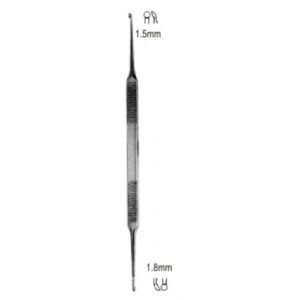 House Curette, Double Ended, 1.5/1.8mm (Semi Curved), 18cm