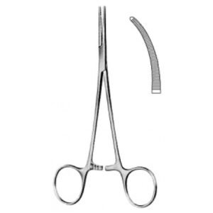 Leriche Hemostatic Forceps, Curved, Serrated, 15cm