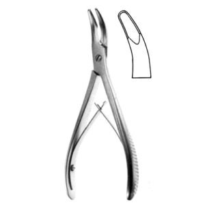 Luer Bone Rongeur, Strong Curved, Serrated Jaws, 5mm, 15cm