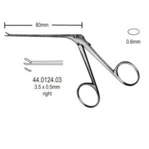 Micro cup shaped Forceps right 3.5×0.6mm, 8cm