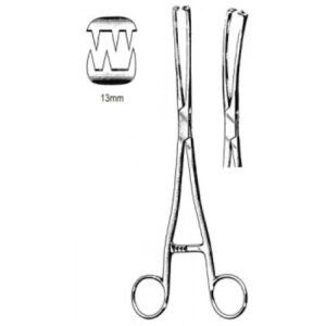 Museux Vulsellum Forceps Straight B/J 3x3T 13mm, 26cm