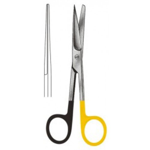Operating Scissors, Straight, Sharp/Blunt, S/Cut, Tungsten Carbide, 16.5cm