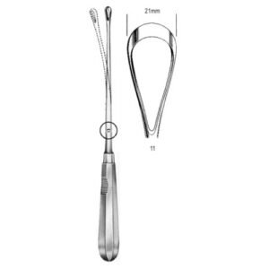 Recamier Curette, Flexible, Blunt, Fig.11, 21mm, 31cm