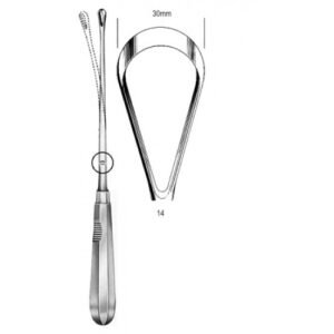 Recamier Curette, Malleable, Sharp, Fig.14, 30mm, 31cm