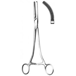 Rogers Hysterectomy/Heaney Forceps, Curved, Atraumatic, 21cm