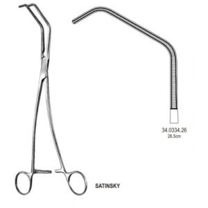 Satinsky Vena Cava Atraumatic Forceps, 26.5cm