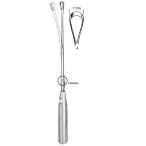 Sims Uterine Curette, Malleable, Blunt, Fig.4, 11mm, 31cm