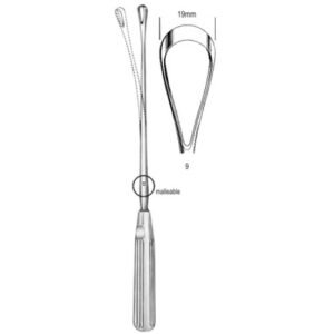 Sims Uterine Curette, Malleable, Blunt, Fig.9, 19mm, 31cm