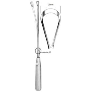 Sims Uterine Curette, Malleable, Blunt, Fig.13, 25mm, 31cm