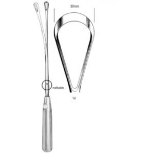 Sims Uterine Curette, Malleable, Blunt, Fig.14, 30mm, 31cm