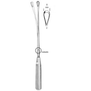 Sims Uterine Curette, Malleable, Blunt, Fig.2, 8mm, 31cm