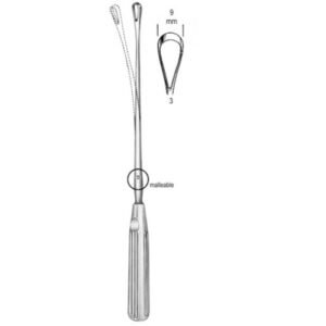 Sims Uterine Curette, Malleable, Blunt, Fig.3, 9mm, 31cm