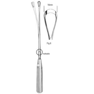 Sims Uterine Curette, Malleable Sharp, Fig.8, 16mm, 31cm