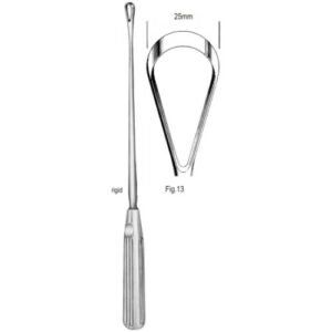 Sims Uterine Curette, Rigid, Blunt, Fig.13, 25mm, 31cm