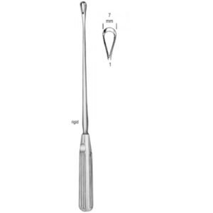 Sims Uterine Curette, Rigid, Blunt, Fig.1, 7mm, 31cm