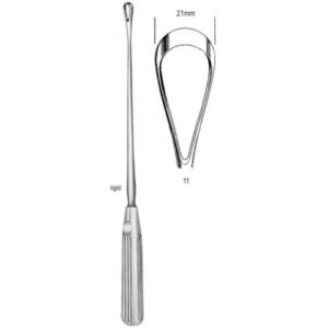 Sims Uterine Curette, Rigid, Sharp, Fig.11, 21mm, 31cm