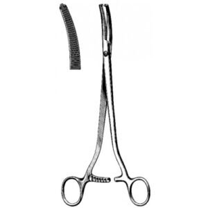 Wertheim Hysterectomy Forceps, Curved, 1×2 Teeth, 22cm