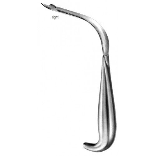 Bauer Type Intra Oral Retractor Right without Fiber Optic Light Carrier Fitting, 21cm