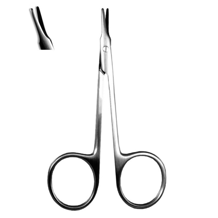 AEBLI Eye Scissors, Aebli Corneal Scissors, Blunt tips, Straight, 9cm
