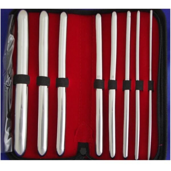 Hegar Sounds, Urinary, Uterine, Urethral Dilators, Double Ended, Straight, Set of 8, in pouch, Sizes. 3-4 to 17-18mm Diameter, 20cm