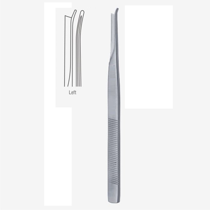 Silver (Frenchay) Nasal Bone Cutting Chisel, With Side Probe Guard, Left, Blade Width 5mm, 18cm