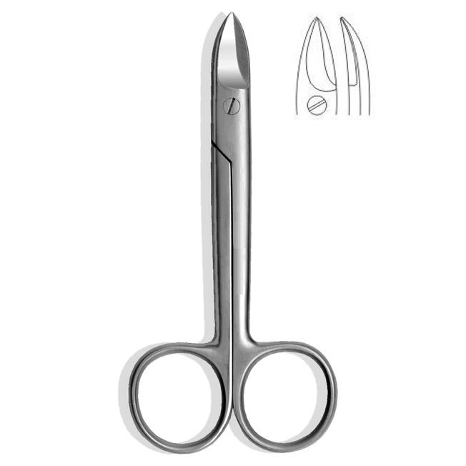 Beebe Crown Scissors, Curved, Plain, 12cm