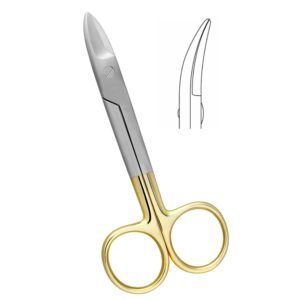 Dental Beebee Crown Scissors, Wire Cutting Scissors with Saw Edge, Curved, 12cm