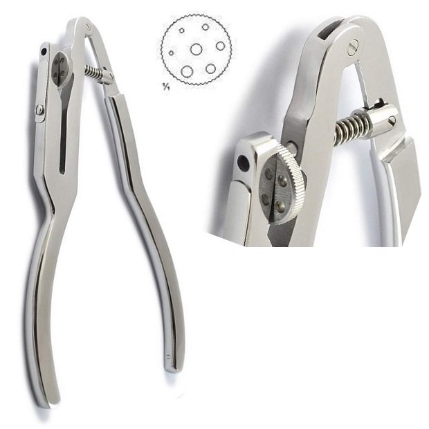 Ivory Rubber Dam Punch  Plier with 1 row of holes, 17cm