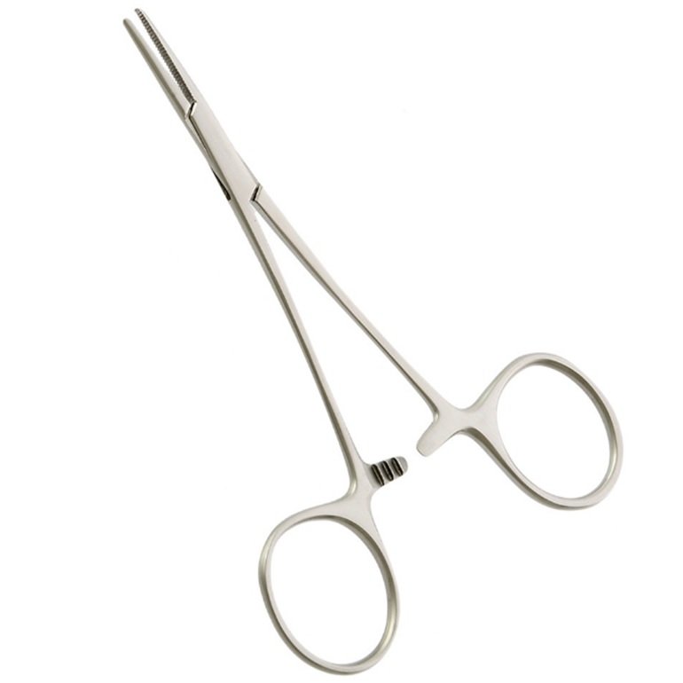 Mosquito Forceps without Hook, Straight, Serrated Tips, 12.5cm