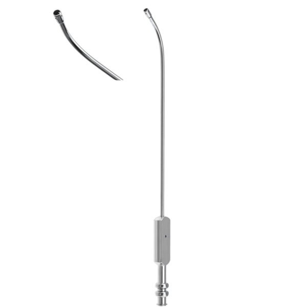 Pacifico Suction Tube, 7-1/2" (19 cm), Working Length 5" (12.5cm), 3.6mm Diameter, Curved Shaft, Multi Hole Artaumatic Tip