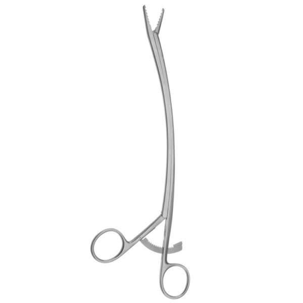 Chest Tube Passer, Prof. Yan Design, Curved, Length 24cm, with Ratchet, Grooved Jaw, Reusable