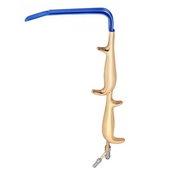 Tebbetts Breast Plastic Surgery Insulated Retractor with Smooth End, Fiber Optic Light Guide and Suction Tube, Double Handle, 18.5cm