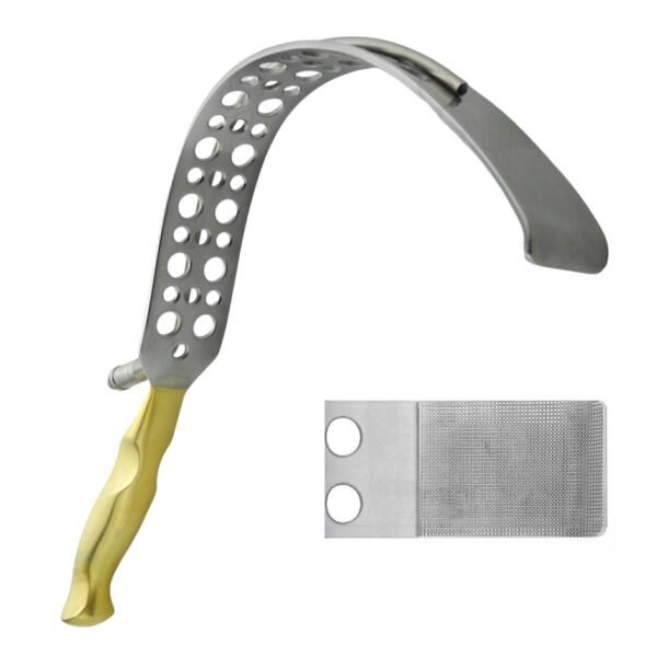 Thorlakson Abdominal Retractor, Fiber Optic, Fenestrated Curved Blade 40mm x 170mm, 34cm-Surgical