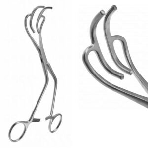 Lemole Strong Aorta Clamp, Atraumatic jaws, Curved, 4.4cm Long x 2.2cm Deep Angled Shanks, 20cm